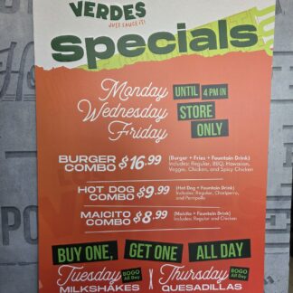 Poster Especiales de la semana